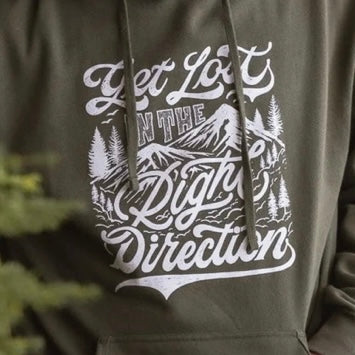 Woodlands from Alaska Get Lost in the Right Direction Hoodie