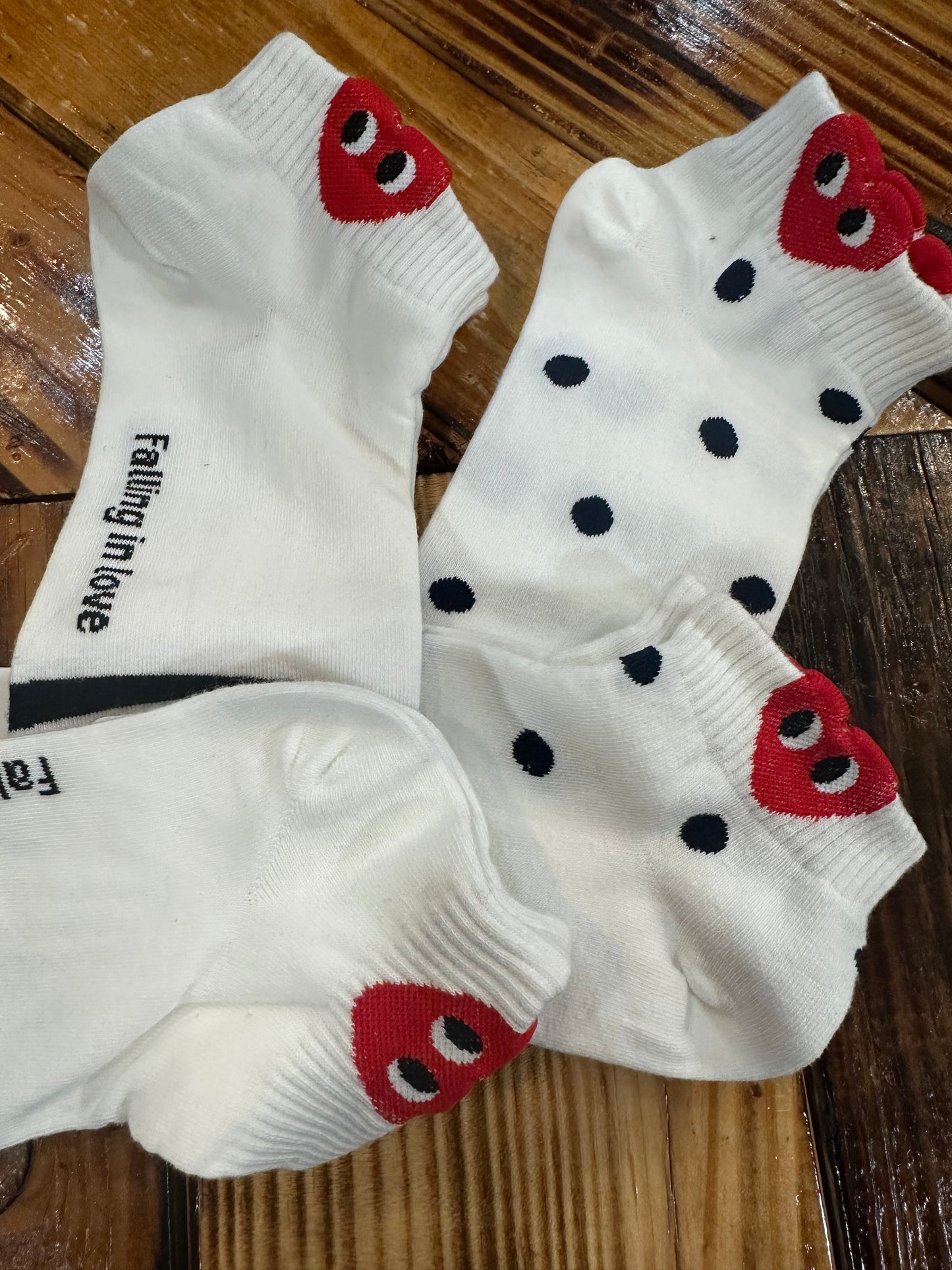 Polka Dot / Striped Heart Socks