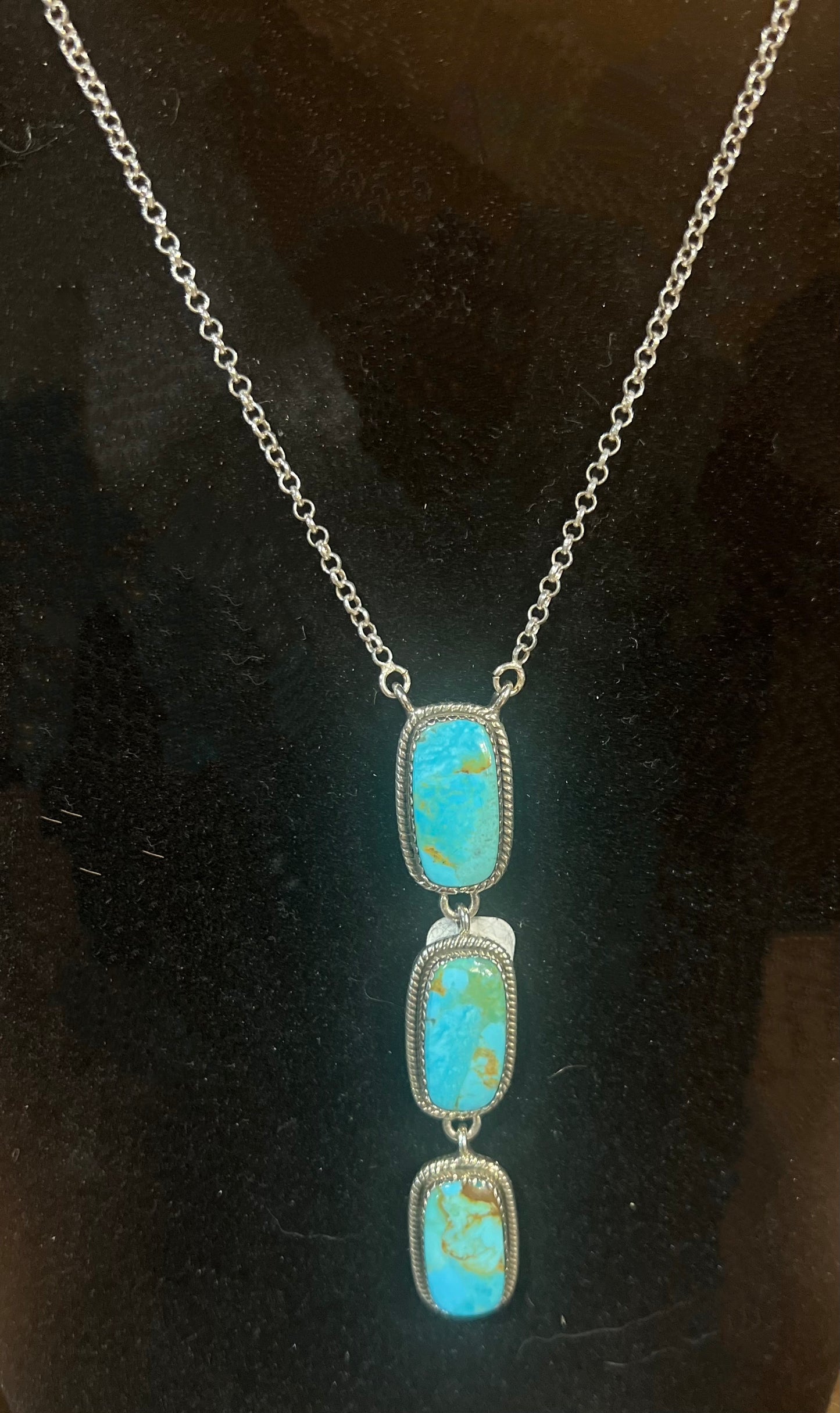 Sterling Silver Kingman Turquoise Bar Neck