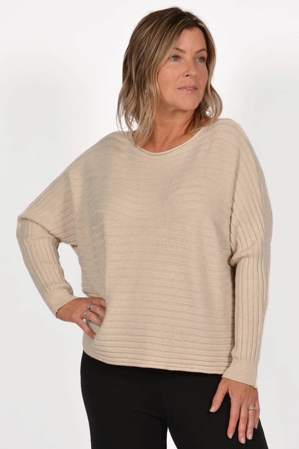 Made in Italy BE WAVES RIBBED SWEATER O/S