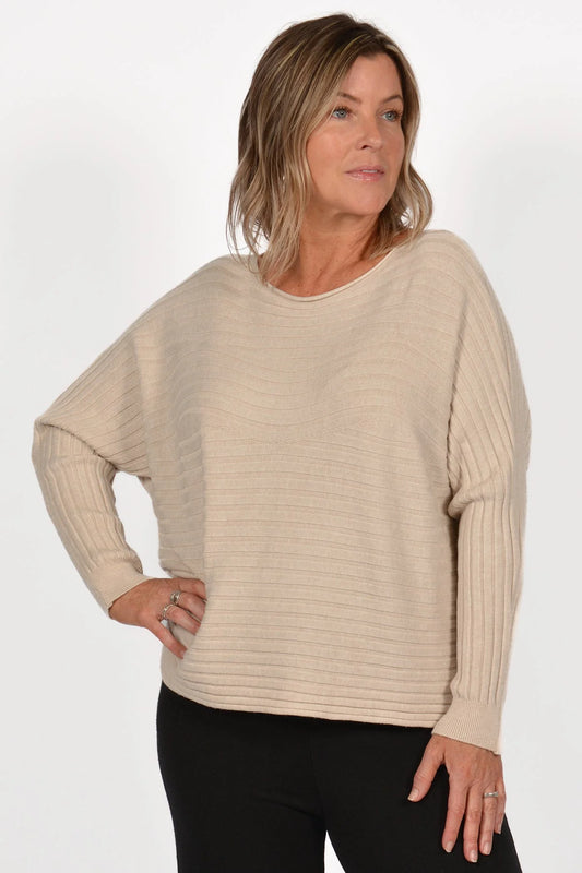 Made in Italy BE WAVES RIBBED SWEATER O/S
