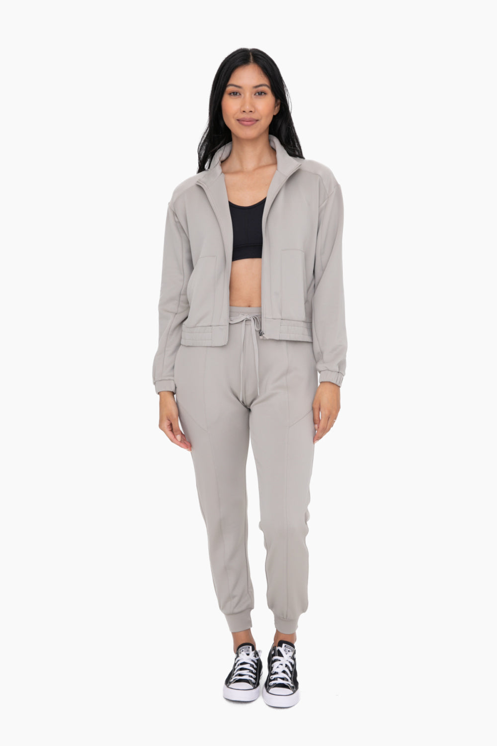 Mono b Mock Neck Zip-Up Active Jacket