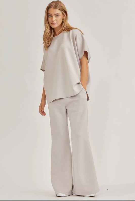 Dear Scarlett Poncho Top + Bell Bottom Modal Set Travel Set-Paris