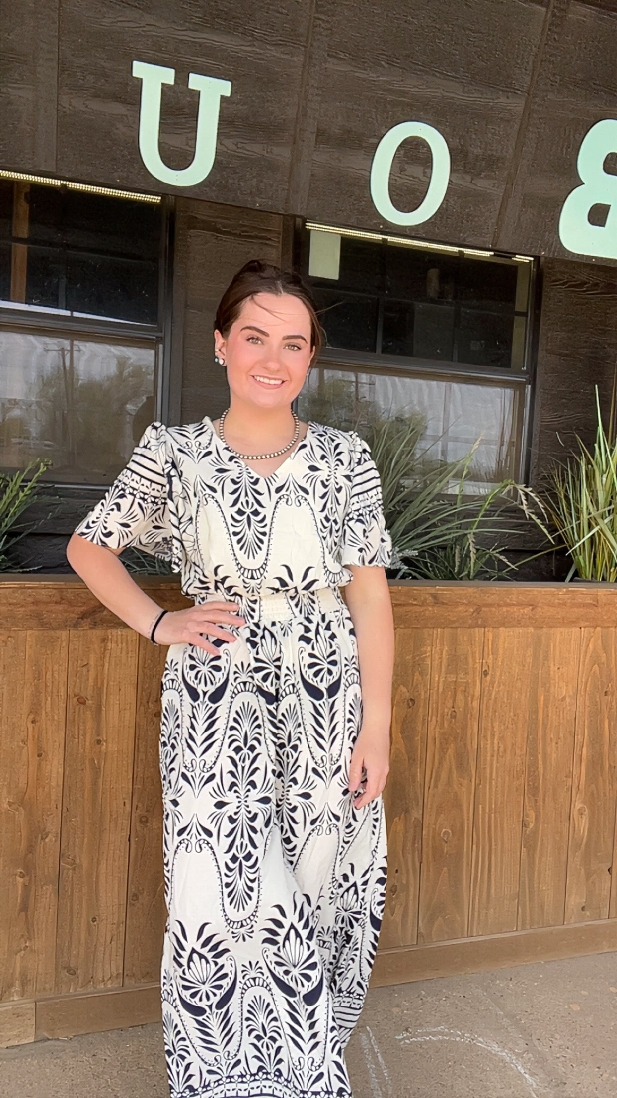 Blue Floral Abstract Jumpsuit