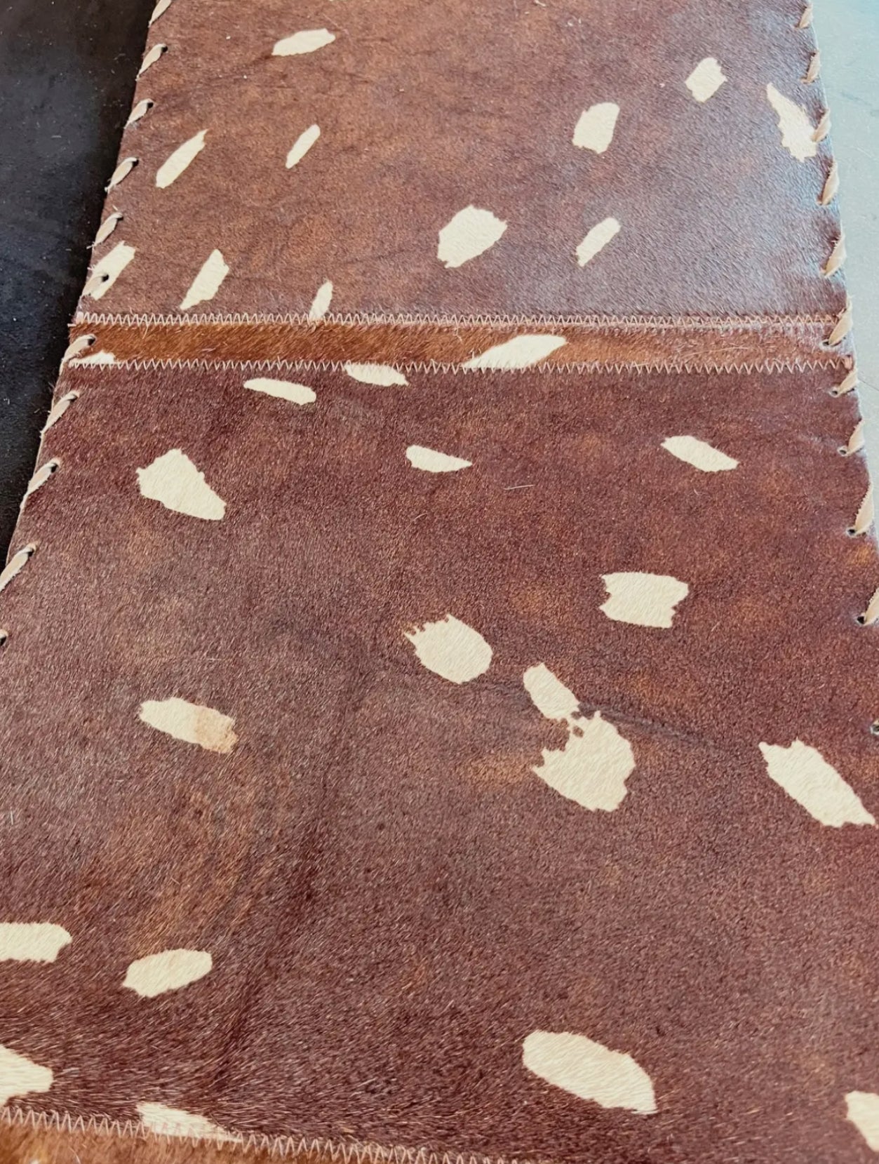 Cowhide Axis Deer Print Table Runner