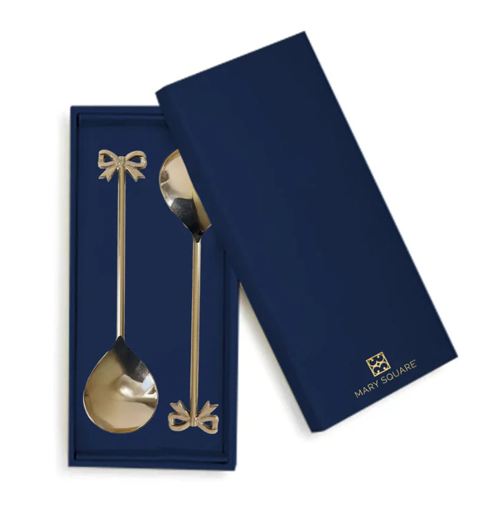 Mary Square Salad Server Set | Bows