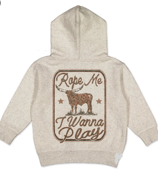 Rope Me I Wanna Play - Toddler Hoodie - Oatmeal