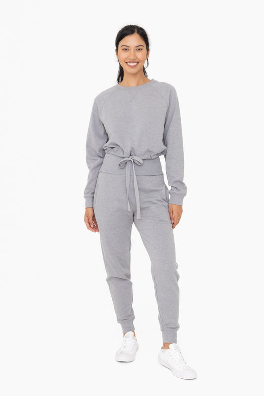 MONO B - BRUSHED WAIST TIE CREWNECK