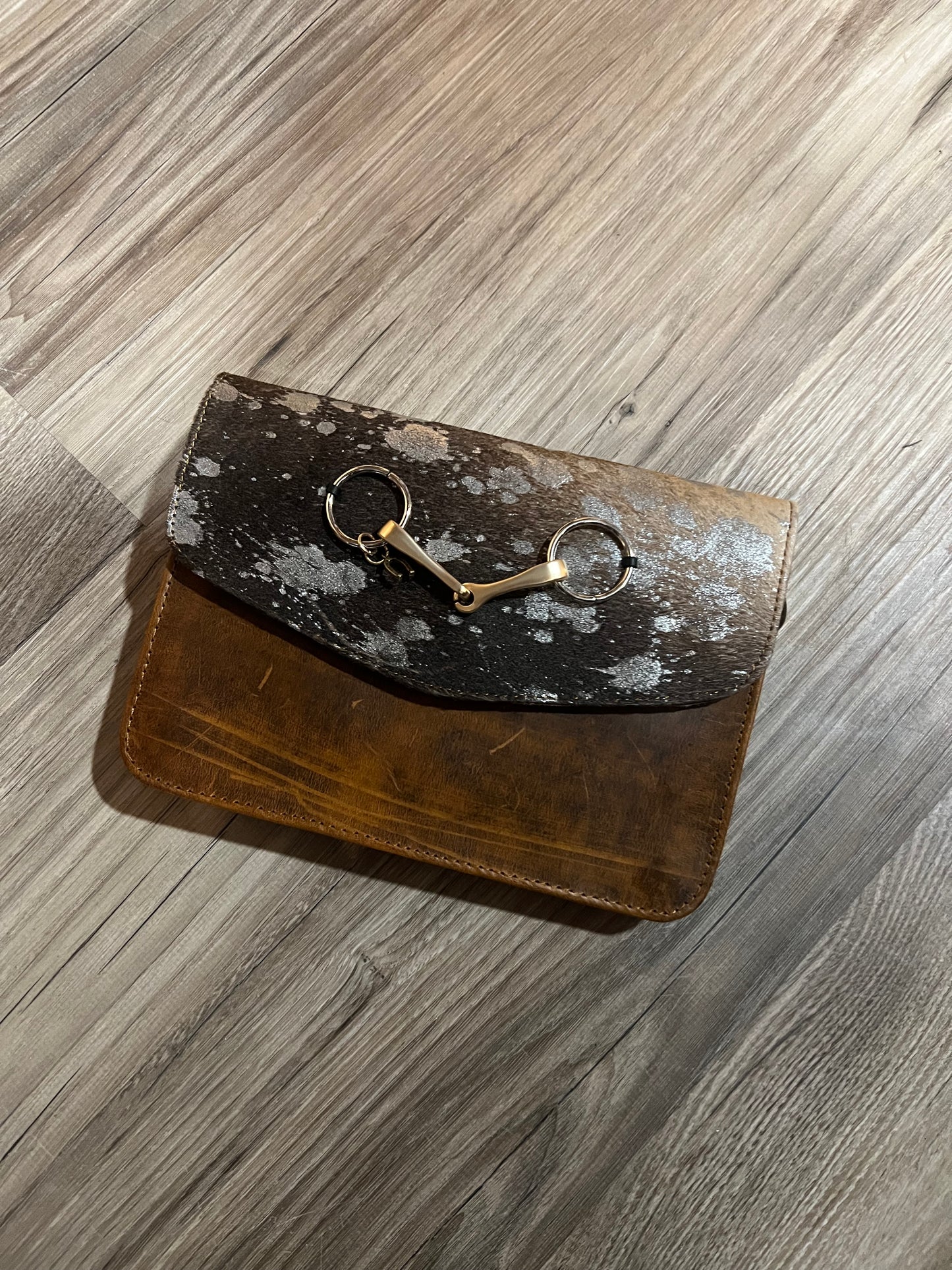 Snaffle Bit Cowhide Crossbody/Clutch