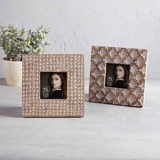 Frame - Luna Ceramic Tabletop Picture Frame, 4" x 4" Photo, Diamond