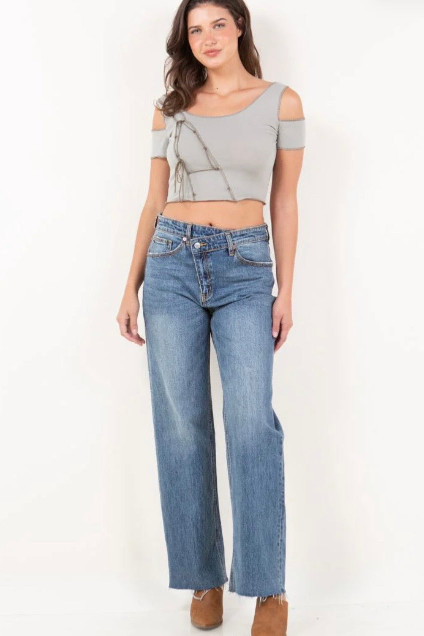 Artemis Vintage Crossover Cuff Straight Leg Jeans
