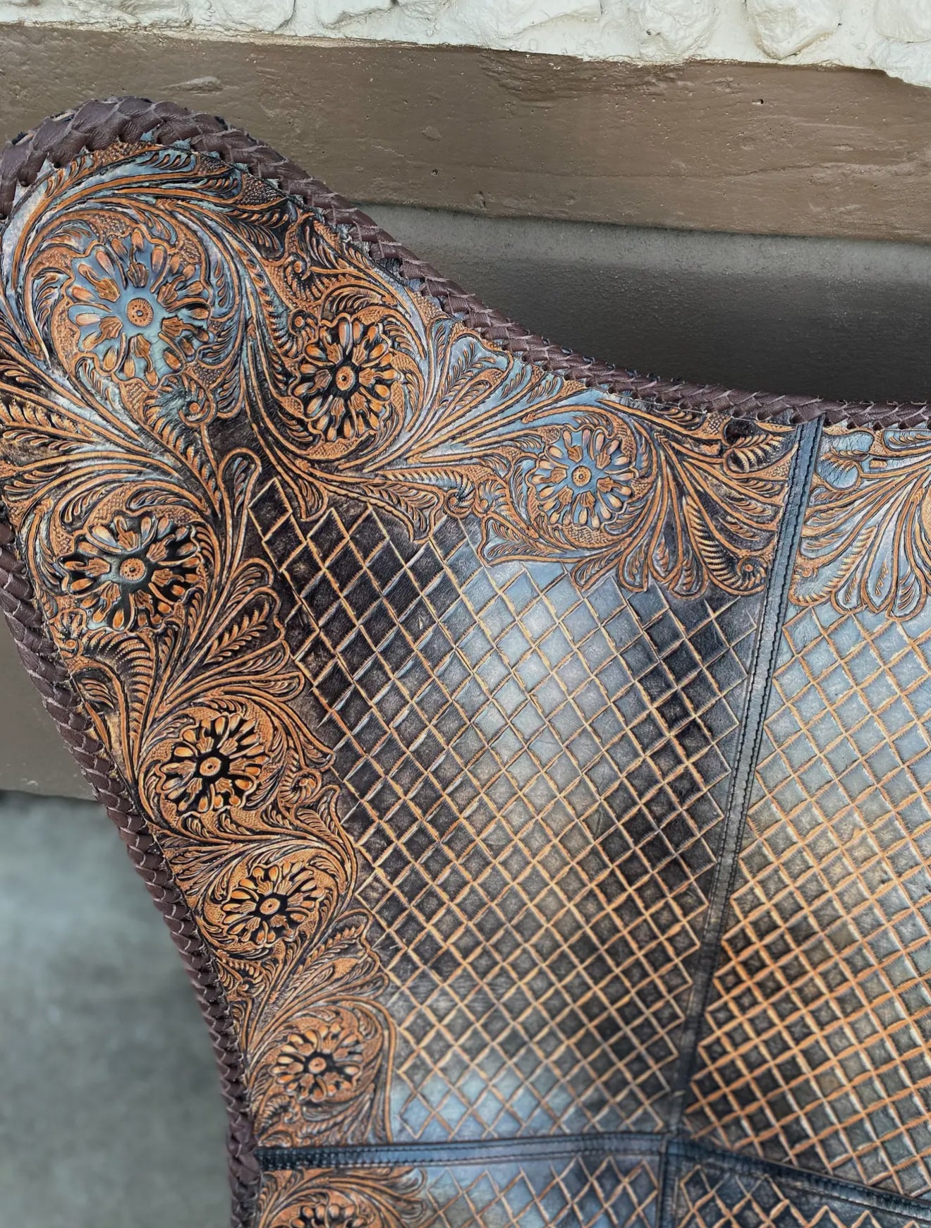 Hand Tooled Leather Butterfly Chair
