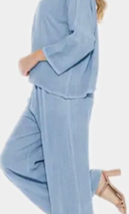 Marisima Made in Italy Frayed Gauze Pants
