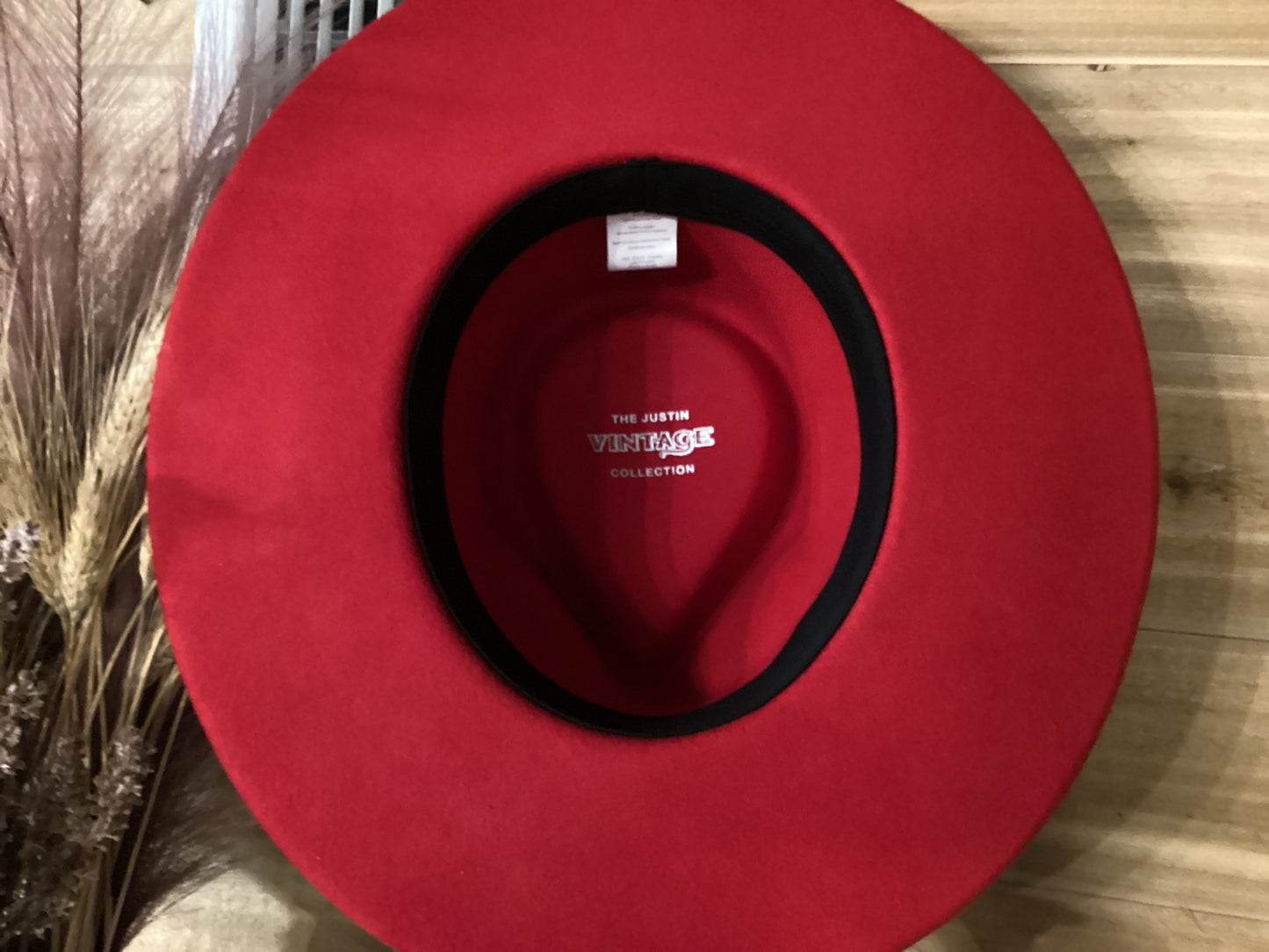 Justin Red Vintage Flat Brim Hat