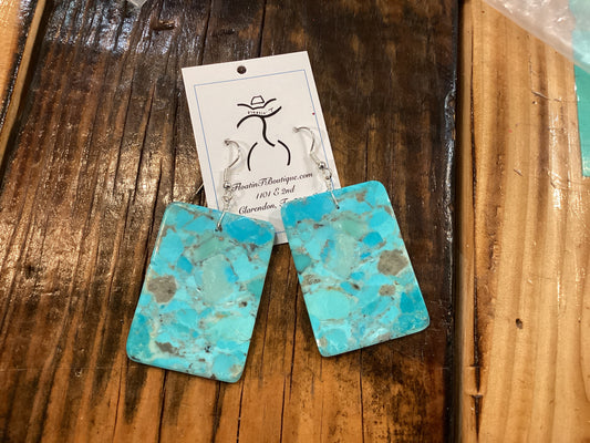 Jameson Pete Navajo Handmade SS Turquoise Earrings