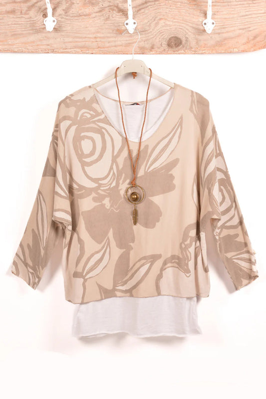 Made in Italy Catherine Lillywhite FLORAL 2 PC TUNIC 2PC TUNIC one size fits most