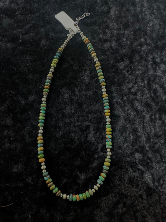 Sterling Silver Turquoise Necklace 4-5mm