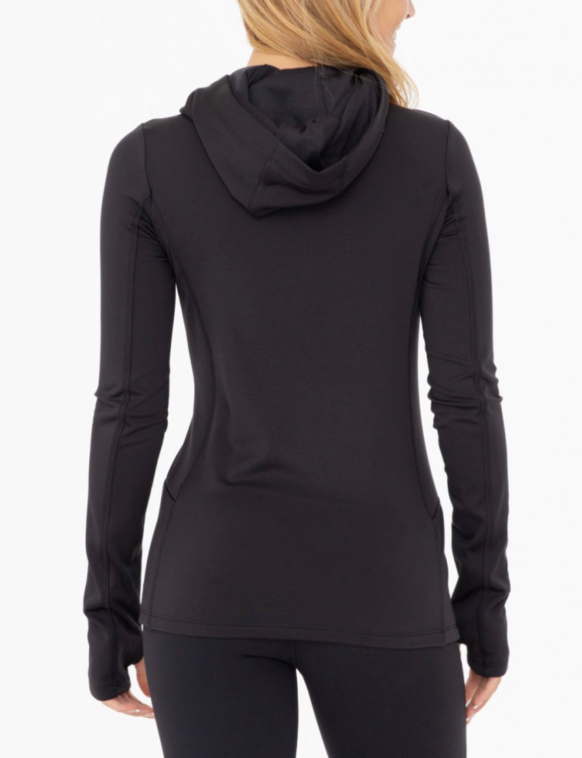 Brushed Slim Fit Active Top with Hood