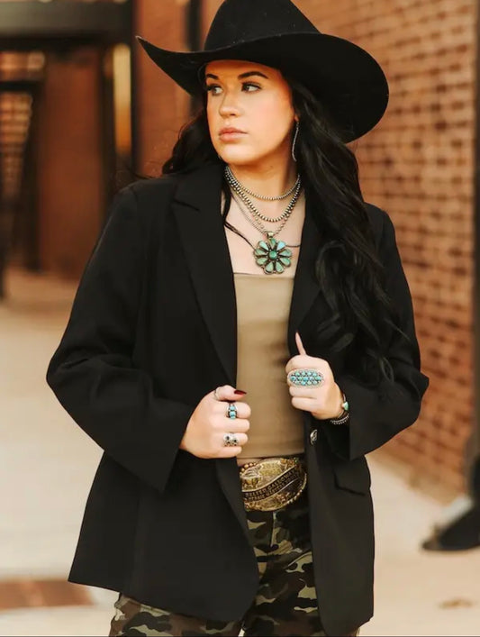 Loose Fit Black Blazer