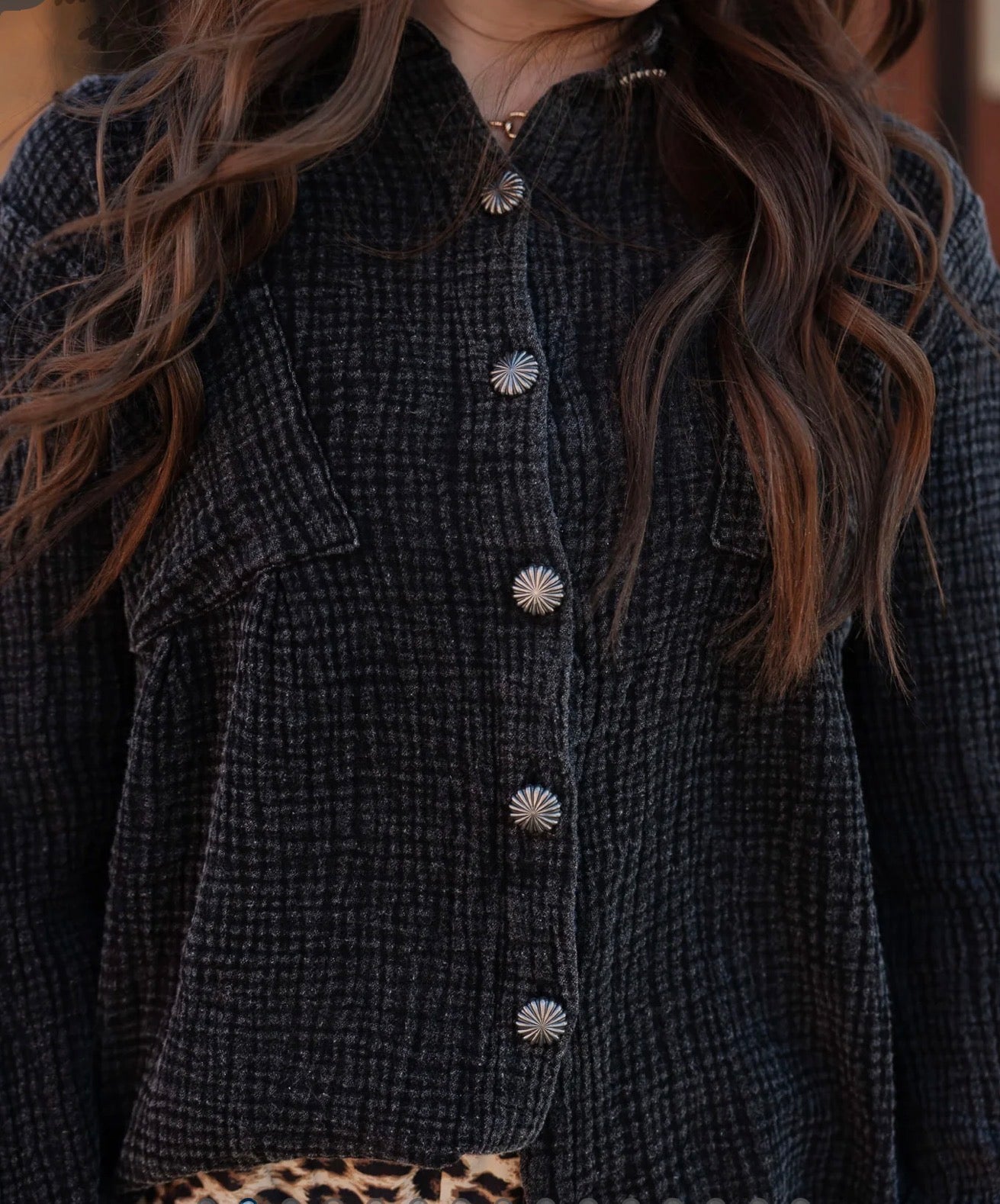 ACRES BUTTON UP TOP *MIDNIGHT