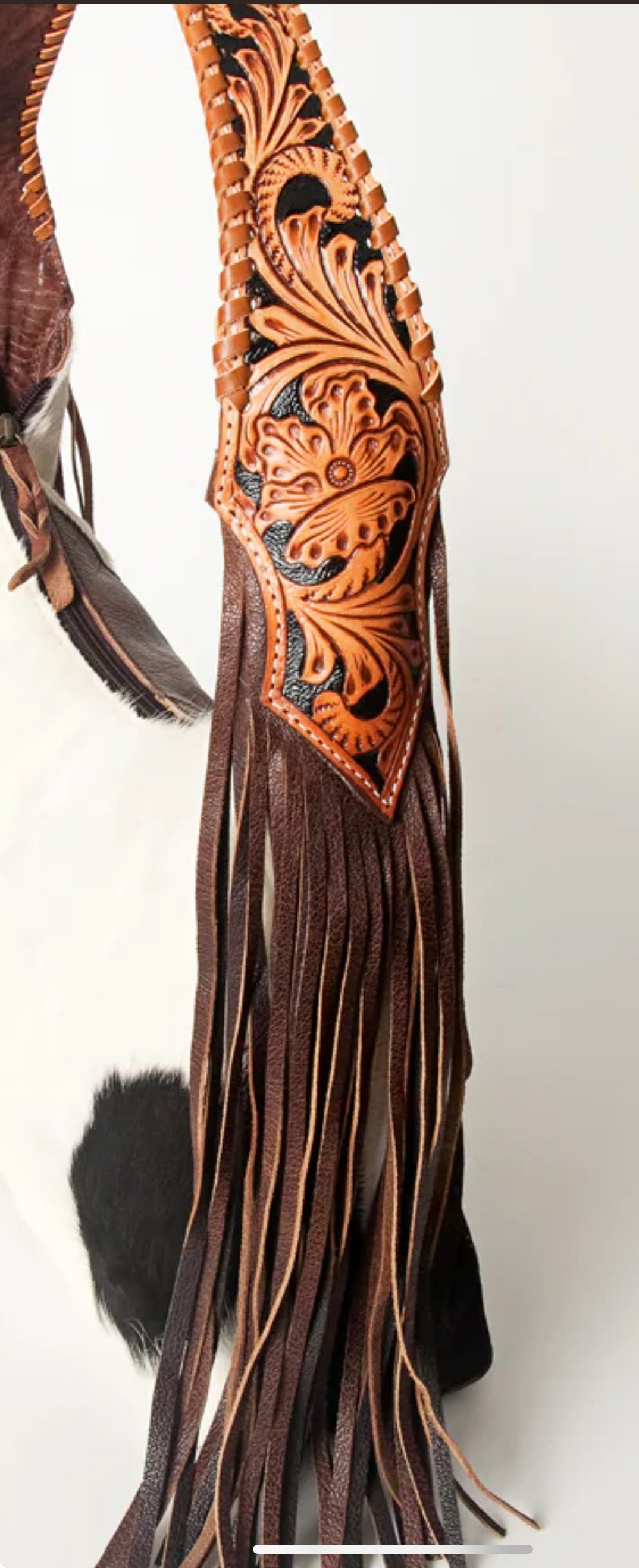 American Darling Annie Western Hobo Bag Hair-On Cowhide & Tooled Leather Shoulder Purse