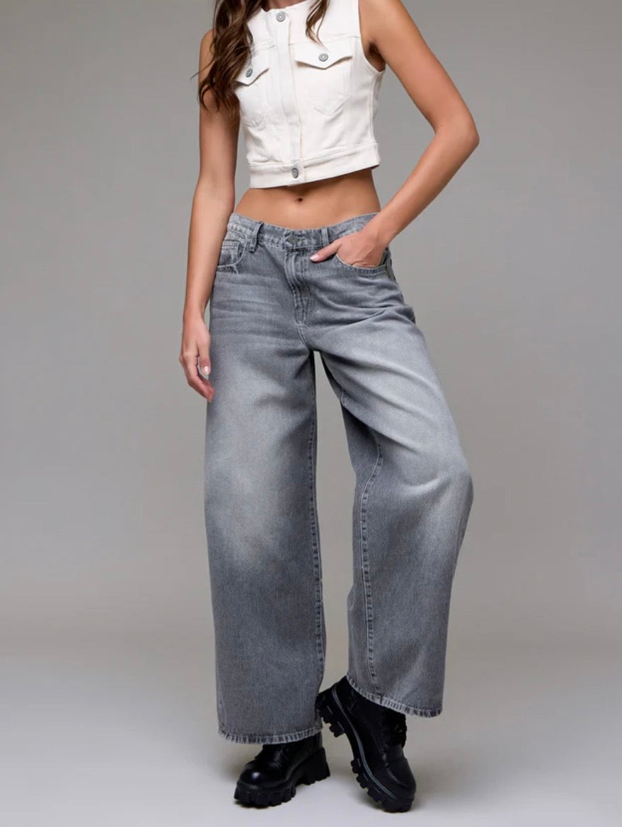 Hidden Jeans Grey Washed Baggy Fit