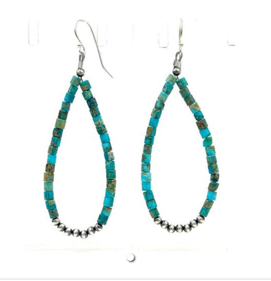 Sterling Silver Kingman Turquoise Earrings
