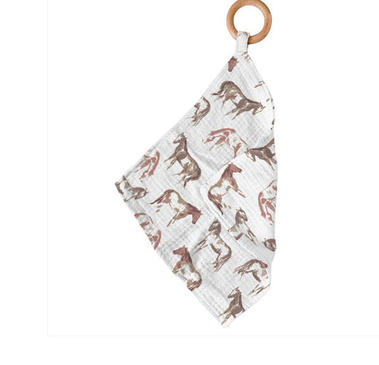 Wild Horses Bamboo Blankie Teether