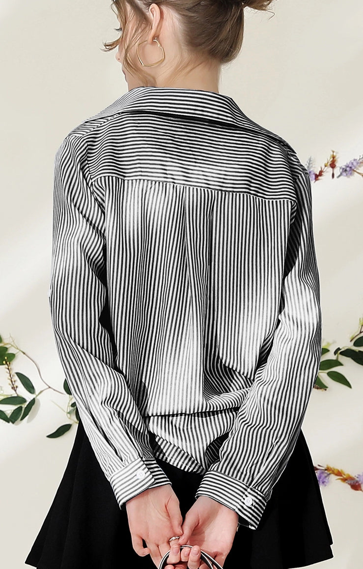 Striped Button Down Two Pocket