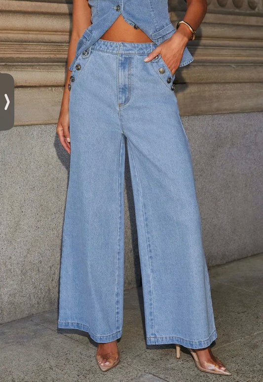 Loose Fit Fashion Wide Leg Jeans