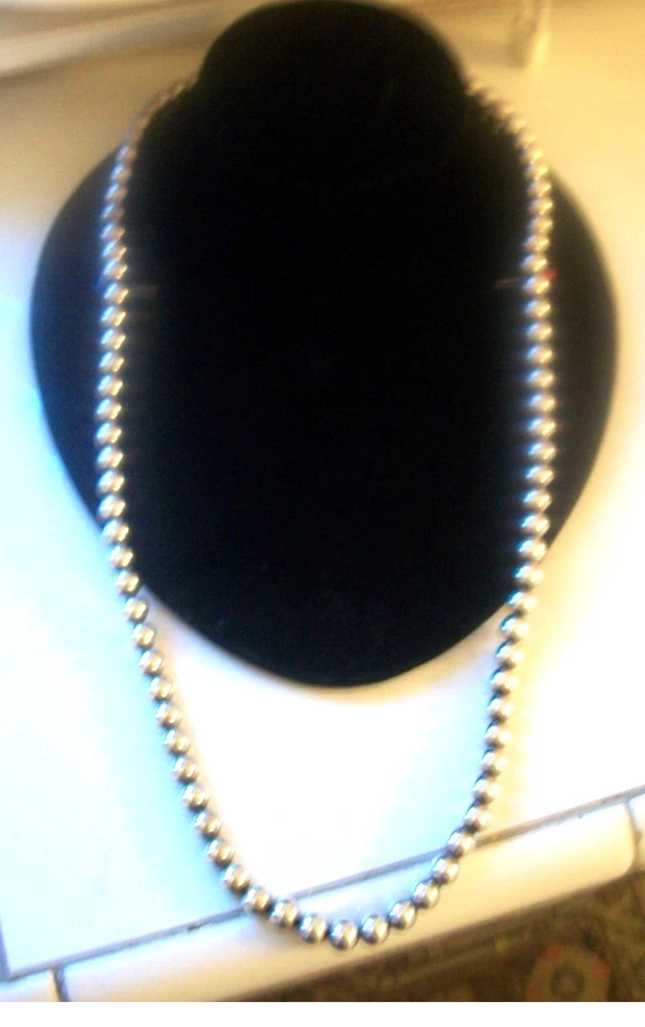 AMAZING STERLING SILVER 925 9 MM BALL BEAD 28 INCH NECKLACE 51 GRAMS