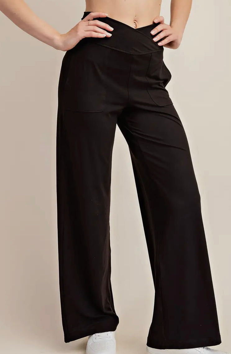 Rae Mode Black Butter Soft V Waist Wide Pant