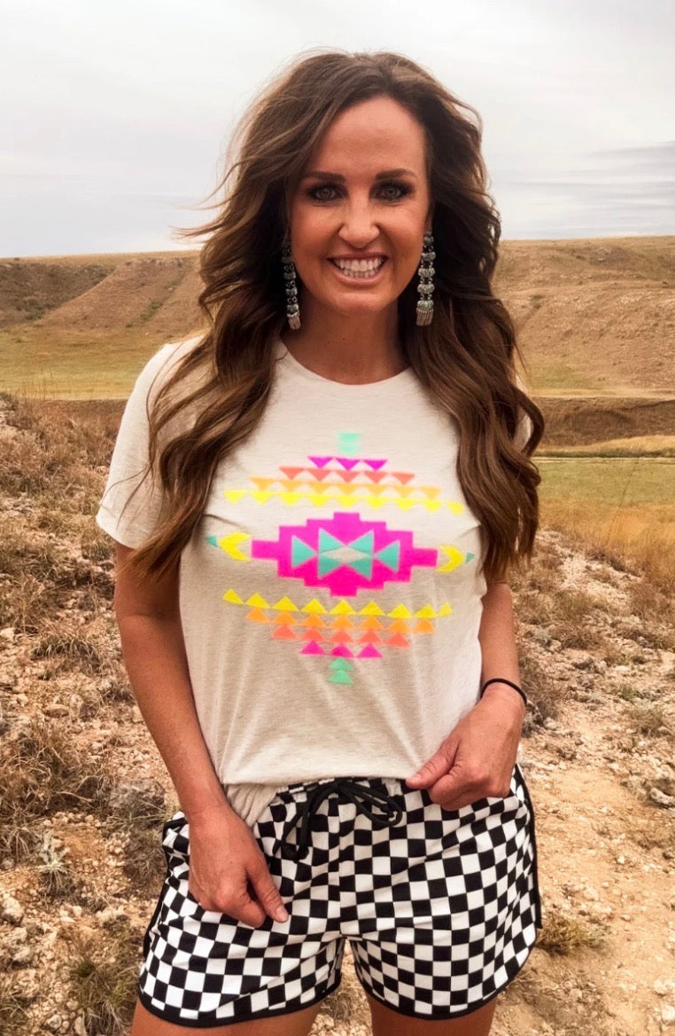 NEON WILD WEST AZTEC TEE