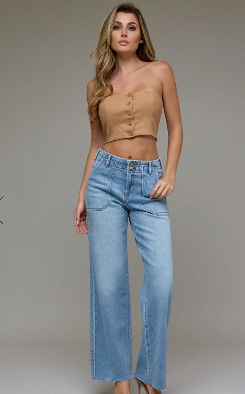 Hidden Jeans Logan Two Button Dad Jeans