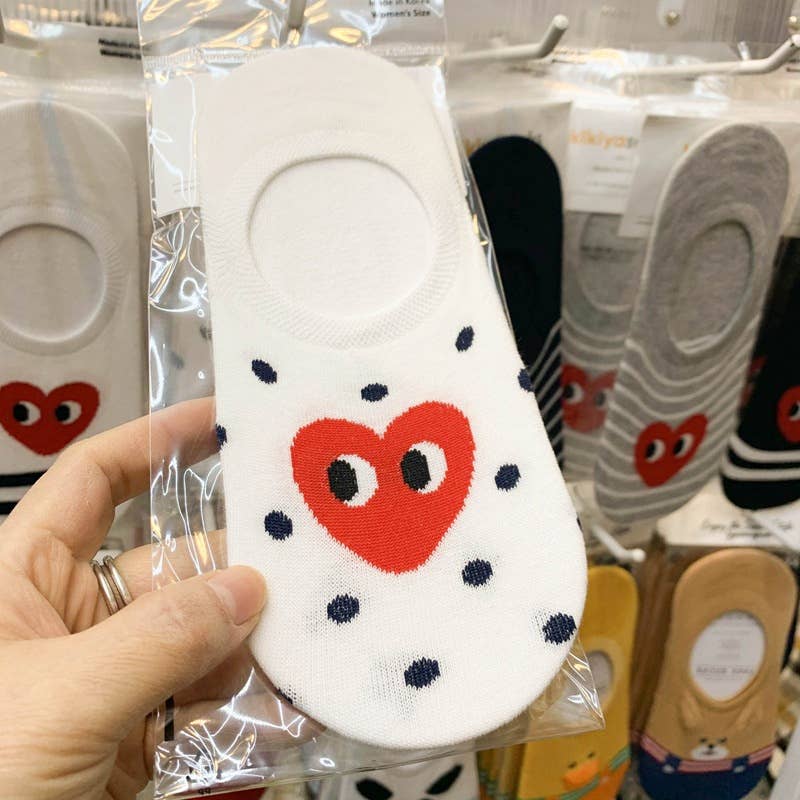 Red Love No Show Boat Socks