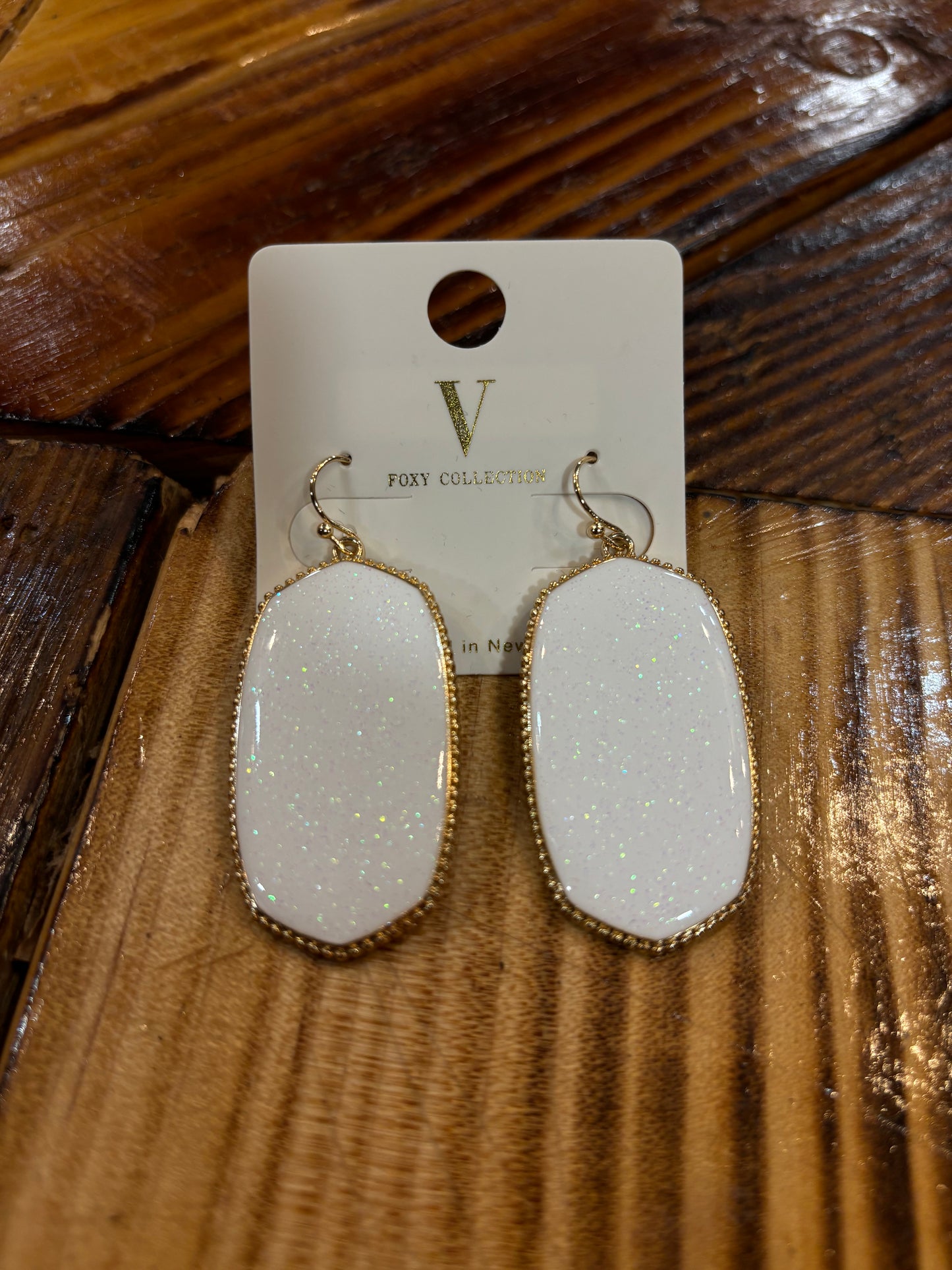 Oval Shaped Resin Earrings