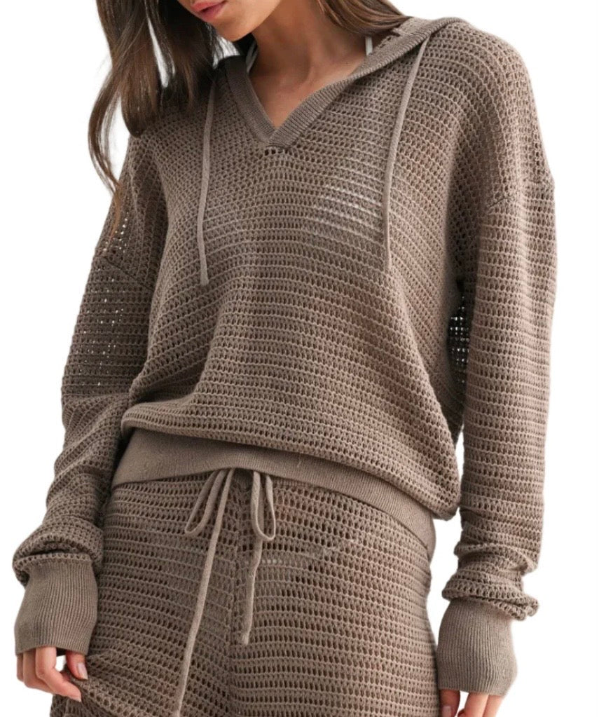 Mono B Breezy Crochet Hoodie