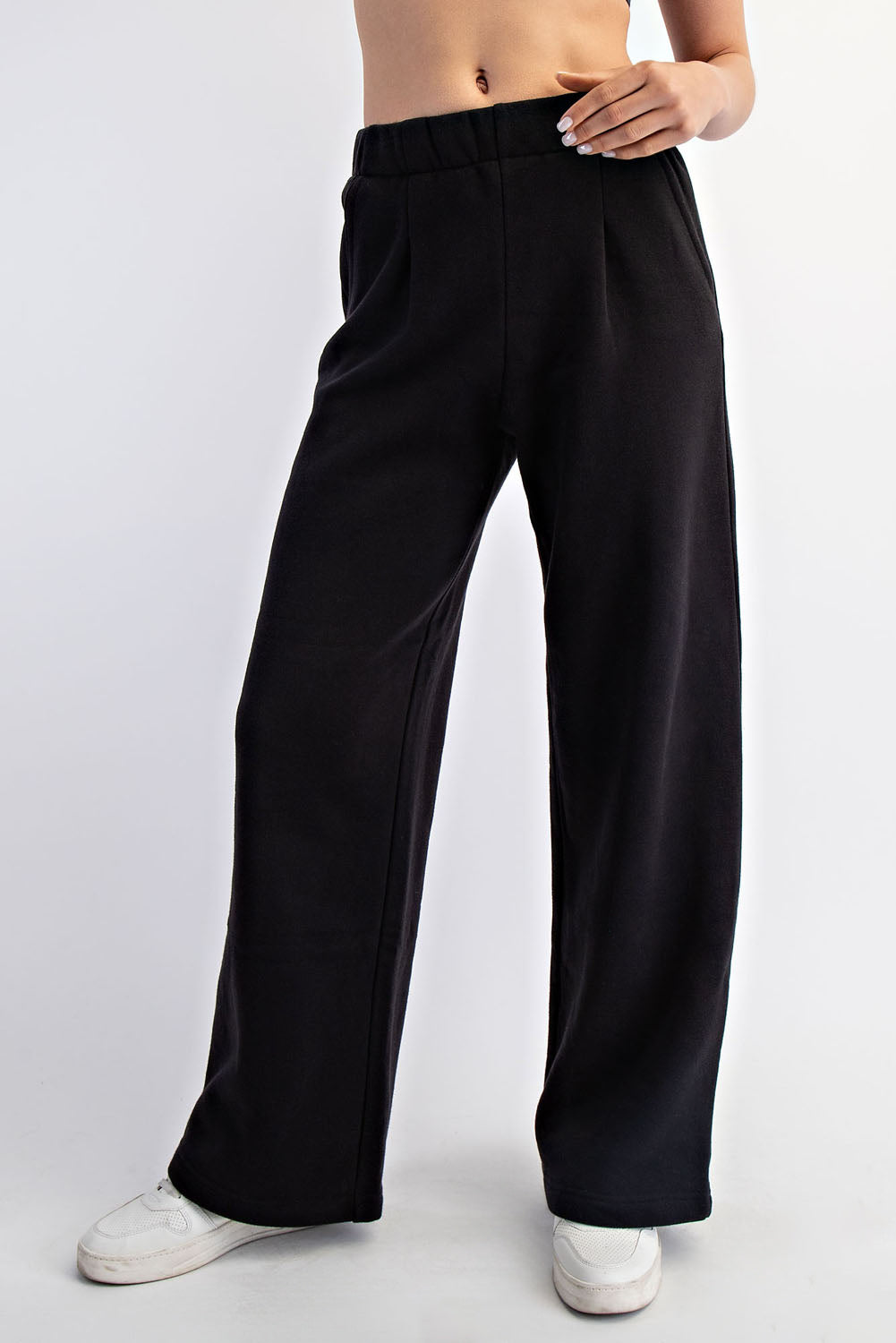 FLEECE PLEATED TROUSER