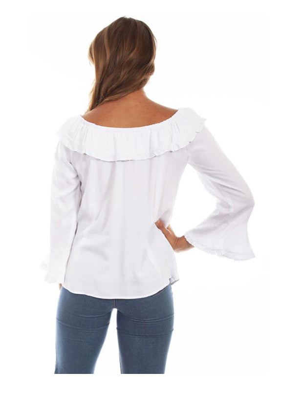 Scully Honey Creek White On/Off the Shoulder Top W or W/o Front Tie