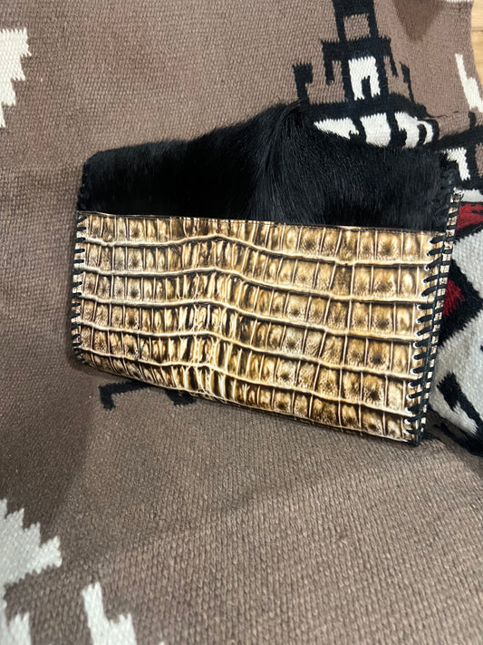 Juan Antionio Hide Crossbody Clutch with Strap