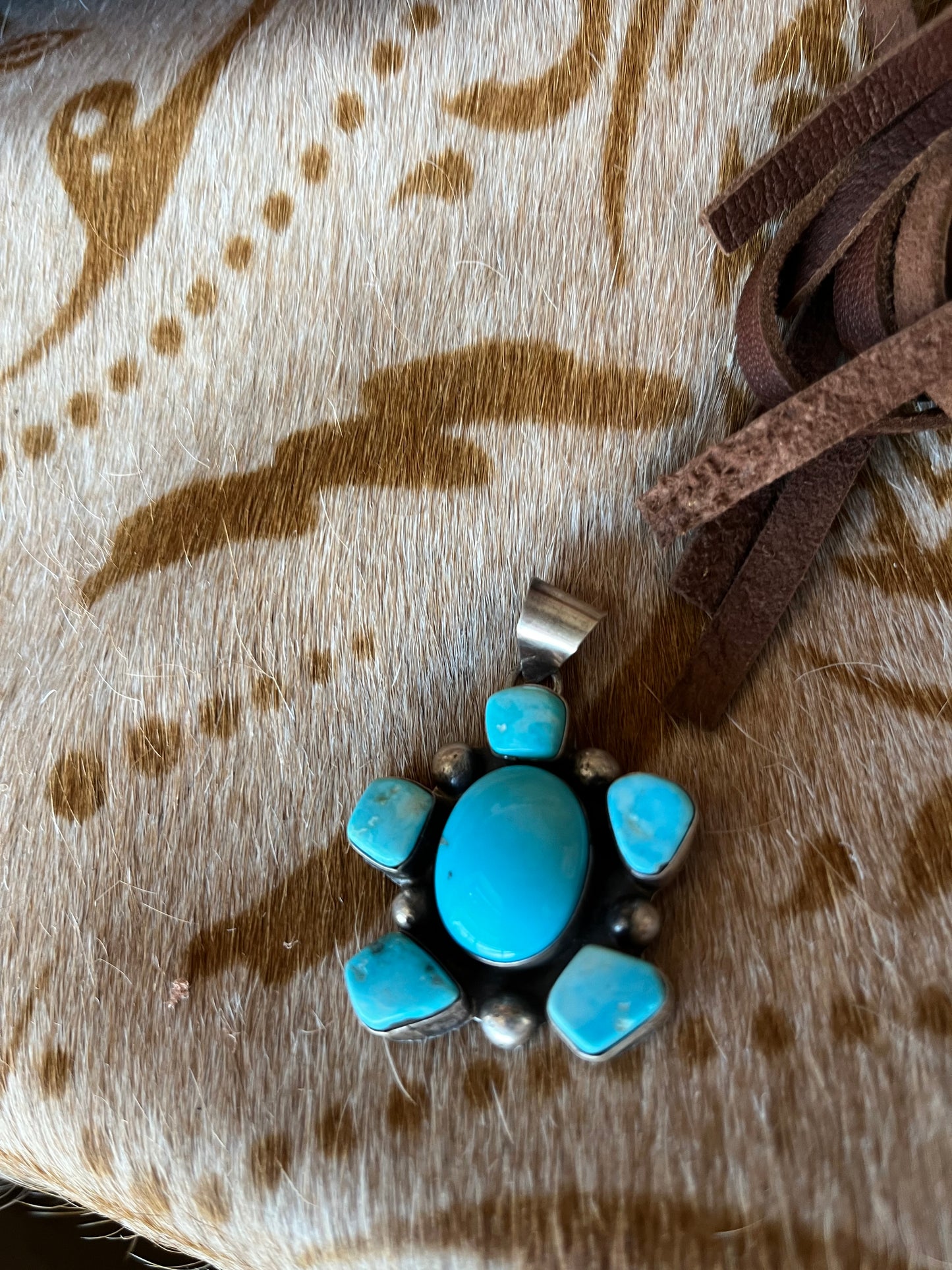 Handmade Sonoran & Kingman Turquoise Pendant