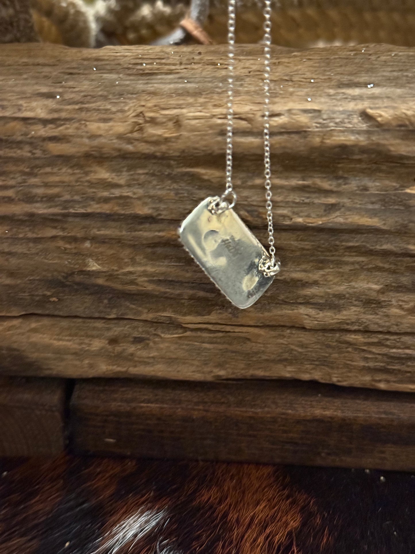 Sterling Silver Kingman Turquoise Handmade Bar Necklace