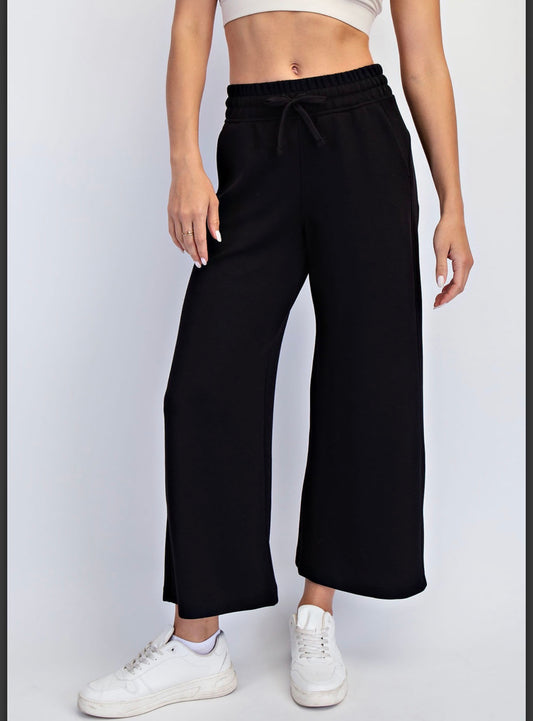 MODAL SCUBA CROPPED WIDE PANT