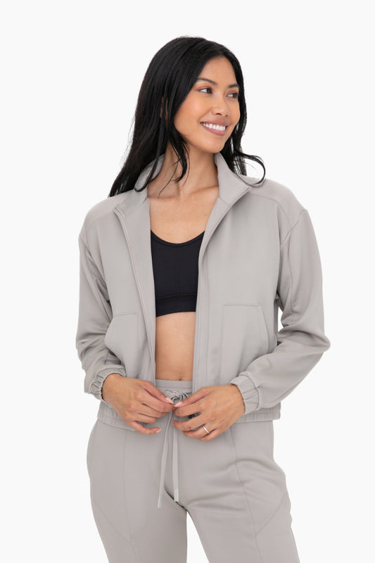 Mono b Mock Neck Zip-Up Active Jacket