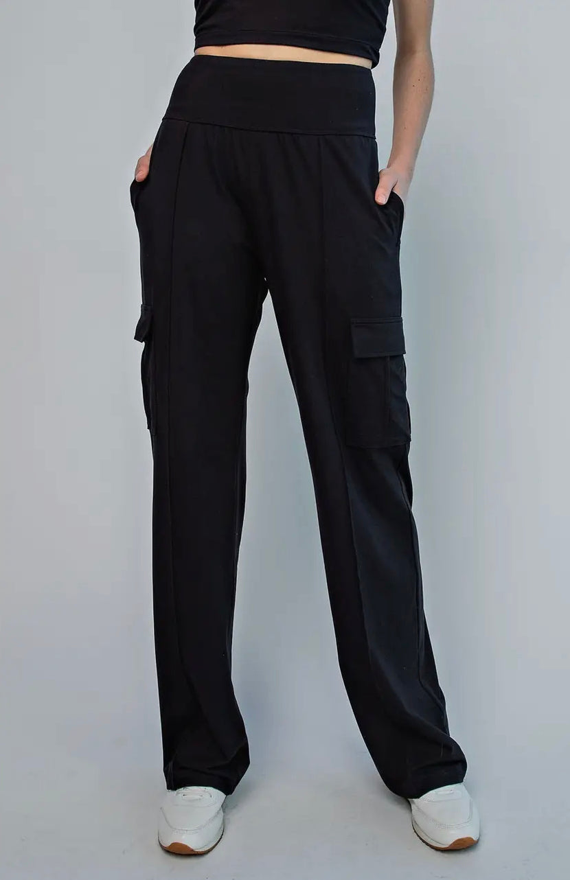 Rae Mode Butter Straight Leg Cargo Pants Black