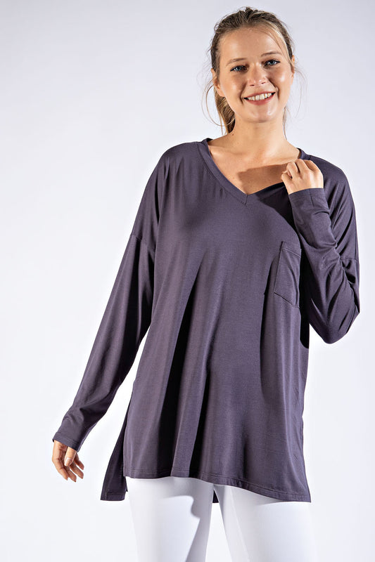 Rae Mode BASIC LONG SLEEVE TOP W/ POCKET