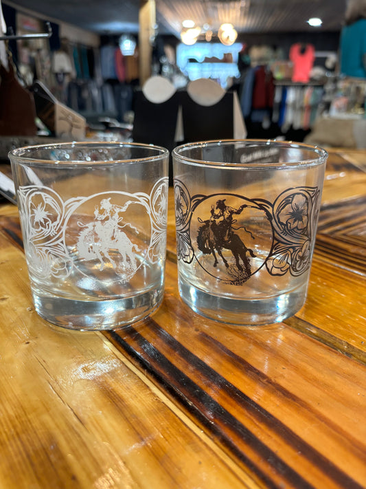 On the Rocks Glass Bronc