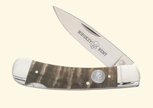 Whiskey Ranch Ram Horn Lock blade Trapper Knife 33-03