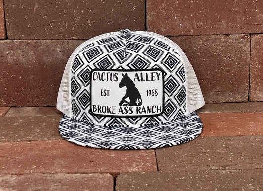 “Donkey" - Cactus Alley Black/White Aztec Snapback Cap