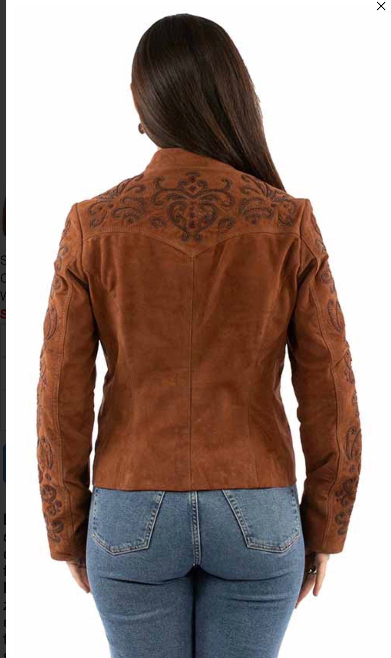 SCULLY LADIES BEADED SUEDE EMBROIDERED JACKET